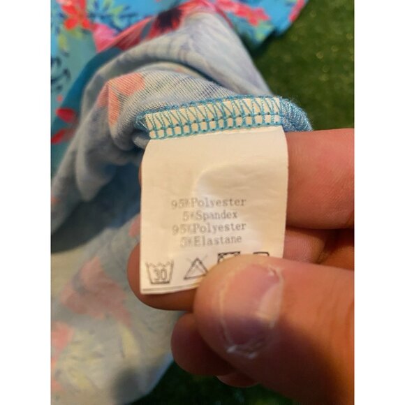 Paul Jones polo mens large pink blue lighweight breathable floral hawaiian 41 - Picture 4 of 12